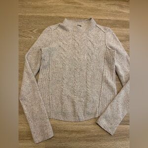 Free People crew neck cable knit sweater
